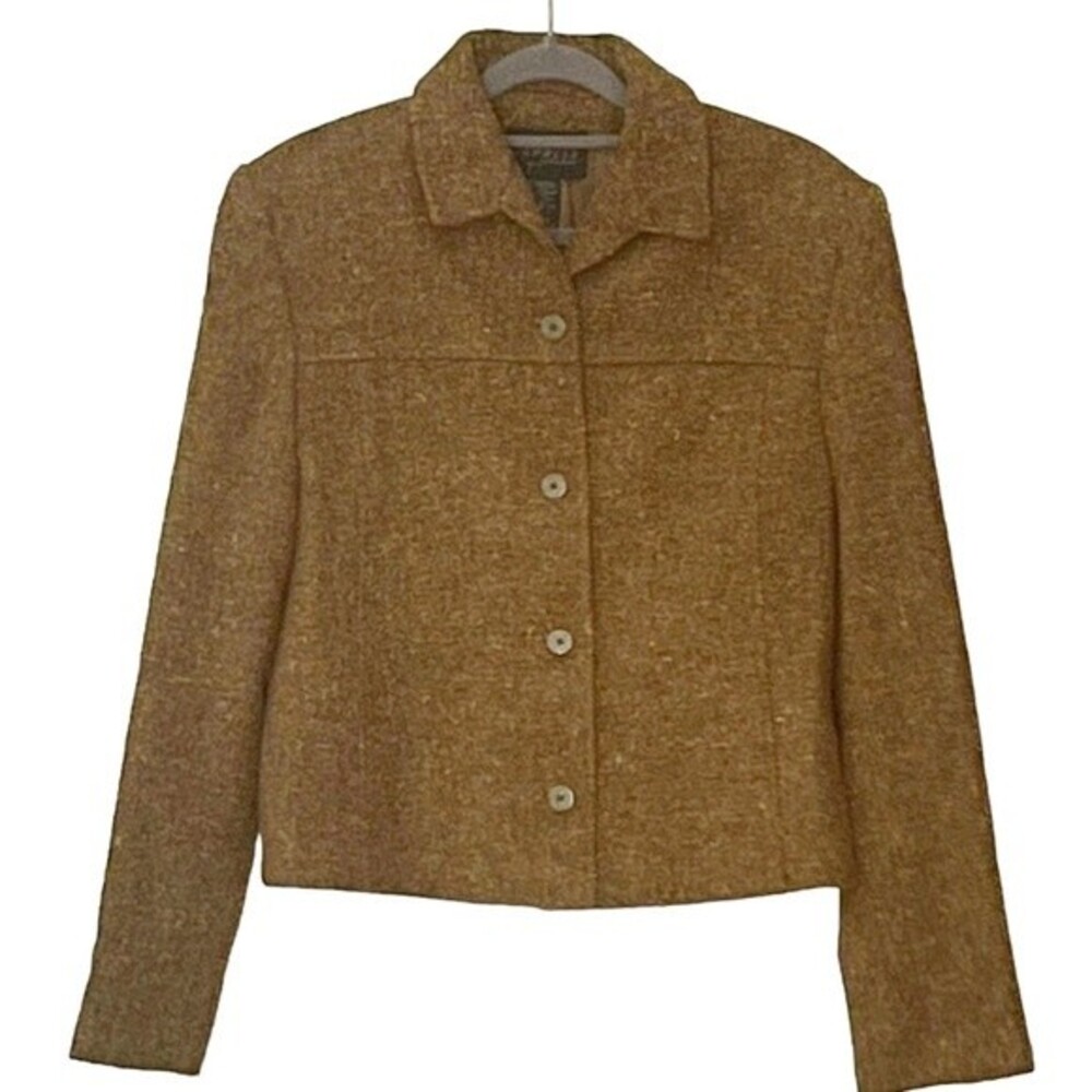 Vintage Brown Wool Tweed Coat Size 11/12 Classic Preppy Coat